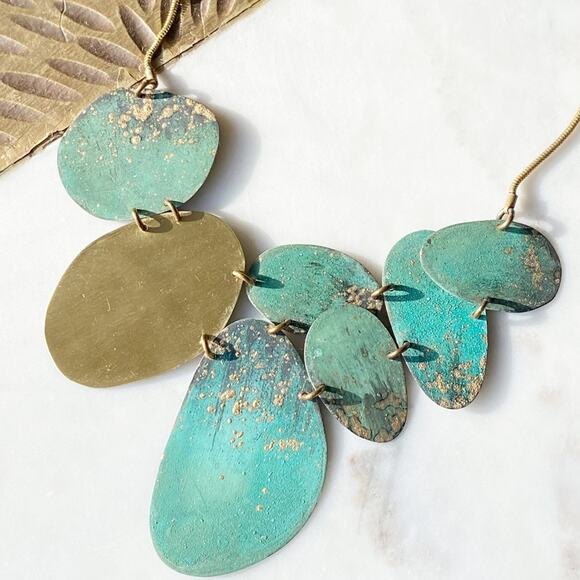 NEW Anthropologie x Sibilia Beach Stones Bib Necklace - Picture 3 of 13